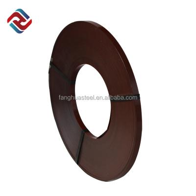 China Manual Packing Brown Steel Metal Strapping Belt Strap Packing Band for sale