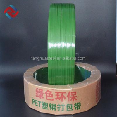 China Machine Packing Custom Size Green Pet Strapping Packing Delivery Tape for sale