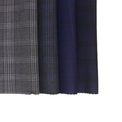 China 50 Yarn Sustainable High End Elastic Plaid Worsted Casual Suit Fabric for sale