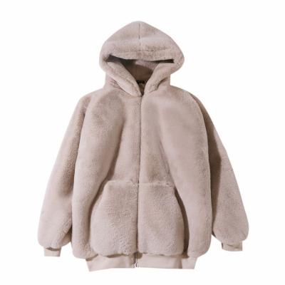 China 2020 Wholesale Hot Sale Fashion New Arrival Anti-wrinkle Soft Winter Women Coats Plush Warm Loose Thicken Hooded Coat With Cardigan Lining for sale