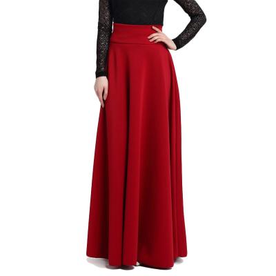 China Long Pleated Elegant Gothic Lolita Skirt Casual Muslim Skirt High Waist Skirt 4XL 5XL Breathable Plus Size Floor Length Women's Plissee Skirt for sale