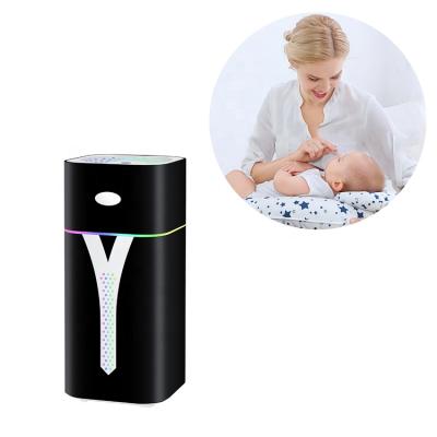 China Spray Humidification Portable Desktop with Car Colorful Light Air USB Diffused Humidifier for Dry Skin Home Bedroom for sale