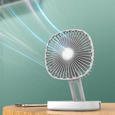 China Low Noise Portable /Collapsible Usb Chargeable Fan With Battery Air Cooling Small Electronic Foldable Fan Rotate Fan for sale