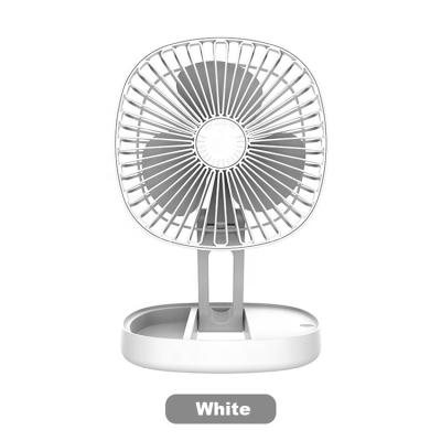 China Low Noise Portable Chargeable /Collapsible Usb Fan With Battery Electronic Folding Fan Air Cooling Small Rotate Fan for sale