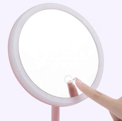 China Portable LED Lighted Travel Makeup Mirror Radio Usb Charging Desktop Makeup Mirror for sale