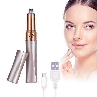 China 360Â ° Mini Portable Eyebrow Hair Remover New Eyebrow Trimmer Multifunctional Rechargeable Type Lady Lipstick Trimmer Quick Balance Design for sale