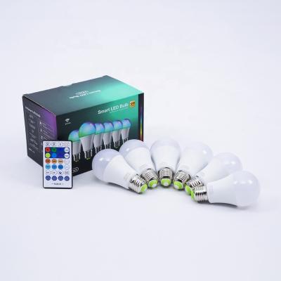 China Factory Direct Stock Residential E27 10W RGB A19 Smart LED Light Bulb with WIFI APP Voice Remote Control for sale