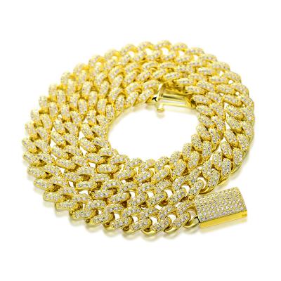 China Hiphop New Arrivals Mexico Hip Hop 14k Gold Plated Crystal Cuban CZ Chain Chocker Necklace For Men for sale