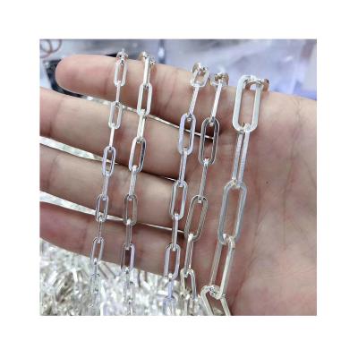 China 2020 New Hip Hop Fashion Hip Hop White Gold Plated Iced Out Grunge Paper Clip Chain Necklace for sale