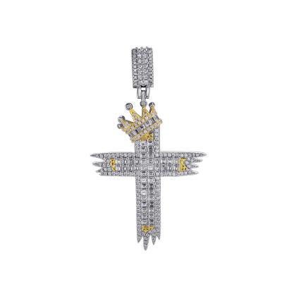 China Simplest Micro Buddha Jesus Pendant Sterling Silver Buddhism Jesus Pave Wand Bling Zircon Crown Jesus Pendants for sale