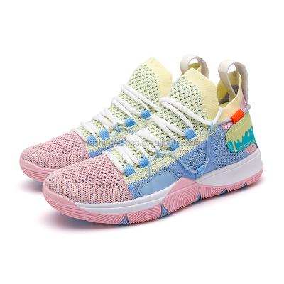 China Outdoor Colorful Rubber High-Cut Lovers Couple Wholesale Sport Basketball Sneaker Shoes for sale