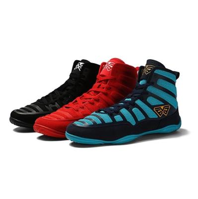 China High Ankle Rubber Training Boxing Boot For Men Breathable Professional Good Quality Boxing Shoes for sale