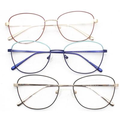 China 2022 High Quality Glasses Frames Metal Running Monocle Frames Optical Double Color Oval Glasses for sale