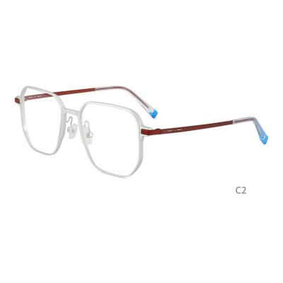 China Fashion High Quality Cheap Metal Glass Eyewear Polygon Optical Frame for sale