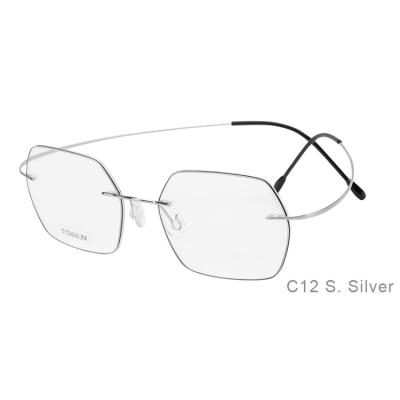 China New High Quality Titanium Glass High Quality Lightweight Glasses Fit Rimless Optical Frames With Screw Less Temples Eye Wear for sale