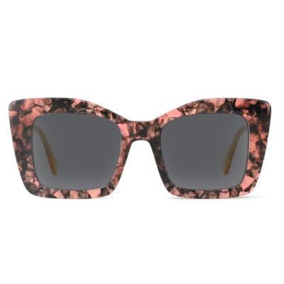 China Handmade High Quality Colorful Acetate Sunglasses Fit Frame Oversized Polarized Lenses for sale