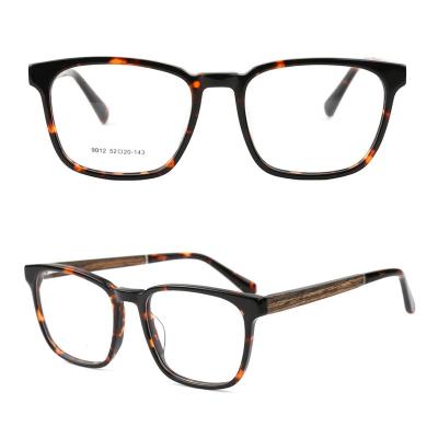 China European Fashion Design Acetate Optical Frame Unisex Wood Combo Glasses for sale