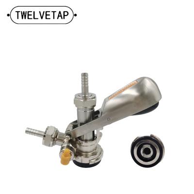 China TWELVETAP Stainless Steel Home Brew Club FD-D19 Bar Keg Coupler Dispenser Beer D-Type Tap For Keg With Safety Pressure Relief Valve for sale