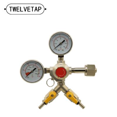 China Beer Machine TWELVETAP Home Brew Draft Beer Soda Kegerator Kegling CO2 Set Dual Port Regulator for sale