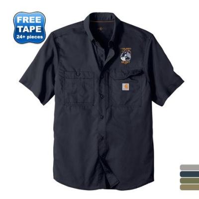 China Logo Printed Anti Pilling Ridgefield Solid Short Sleeve Shirt for sale