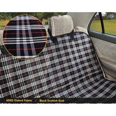 China Durable Waterproof Pet Back Seat Covers Grid Pattern Hammock Scottish Convertible For Cars Trucks And SUVs for sale