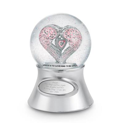 China Europe say it with musical love snow globe for sale