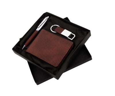 China Freely Selectable Matching Luxury Corporate Gifts with 3 in 1 Pen Wallet and Key Chain for sale