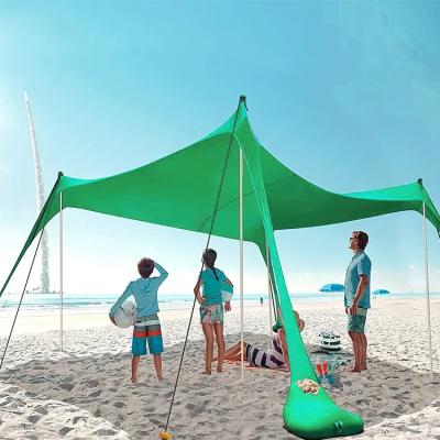 China UV-Resistant Automatic For 4-6 Person Family With 2 Pole Aluminum Beach Tent Canopy Sun Shade for sale