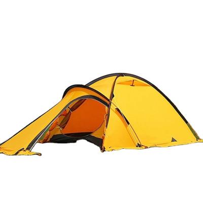 China Diagonal tying type best-selling double-layer aluminum wholesale 2 person outdoor heavy duty camping tents manufacturers, waterproof and cold for sale