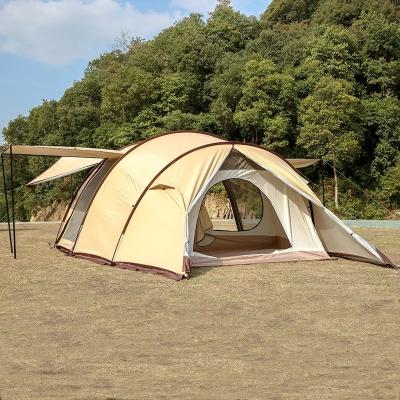 China Diagonal Tying Type Wholesale Waterproof Family Tents Outdoor Camping Tunnel Heavy Duty Tent for sale