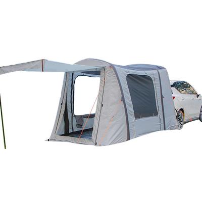 China Ventilation outdoor camping waterproof car connect tent double layer portable large family SUV foldable rear tent for outdoor activity for sale