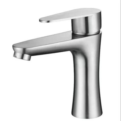 China Hotel Bathroom Basin Faucet Stainless Steel Single Handle Basin Mixer Tap Single Metered Basin Mixer Taps for sale