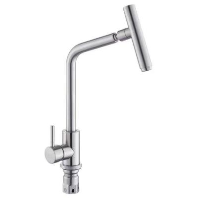 China Industrial Metered Stainless Steel Kitchen Faucet Hot Cold Brushed Function Kitchen Faucet With Special Water Outlet for sale