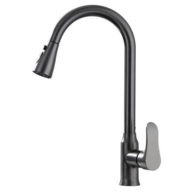 China Pull Out New Design Spray Modern Flexible Gourmet Kitchen Sink Faucets Spray Gray Pull Out Sprayer Mixer Water Faucet Brass Faucet for sale