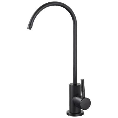 China Household Kitchen Water Purifier Accessories Stainless Steel Kitchen Drinking Water Taps Gooseneck Metered Pure Water Machine Faucet for sale