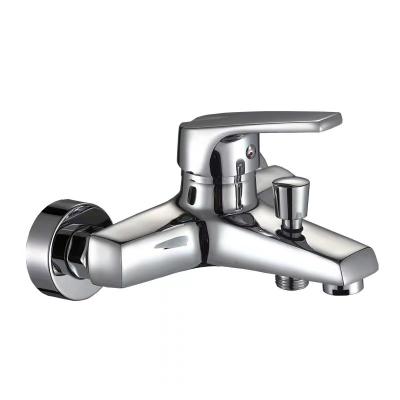 China Without Slide Bar Hot Sale Cheap Price Wall Mounted Mixer Bathroom Faucet Chrome Zinc Shower Tub Faucet for sale