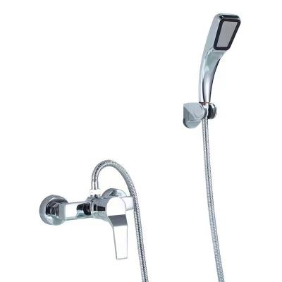 China Without Slide Bar Chrome Economical Durable Bathtub Faucet Zinc Hot Cold Water Bathroom Shower Mixer Set With Shower Head for sale