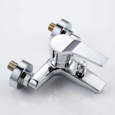 China Without Slide Bar Factory Supplier Low Price Zinc Square Bathtub Faucet Mixer Shower Wall Mounted Faucet For Bathroom for sale