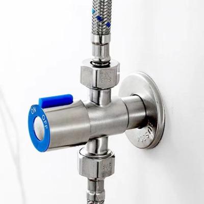 China Modern Commercial 90 Degree Angle Valve For Toilet 1/2 Water 304 Stainless Steel Connector Two Way Angle Valve for sale