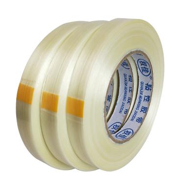 China Waterproof Transparent Fiberglass Stripe Linear PET Viscosity Mesh Fiber Adhesive Tape for sale