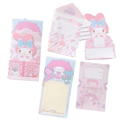 China Custom Printed Cute Loose Leaf Cartoon Note Melody and Pachacco Notes Sticky Adhesive Paper Set Decoration for sale