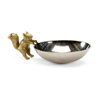 China OEM Top Selling Squirrel Fruit Server Trays Large And Sustainable Modern Metal Fruit Bowl Copper Plated Dishes Manufacturers for sale