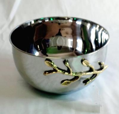 China Popular Wholesale Wedding Party Events Designer Customized Sustainable Modern Bowls Luxury Metal Serving Bowl for sale