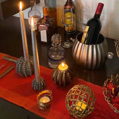 China Home Decoration Factory Wholesale Modern Design ACE-103 Creative Metal Iron Candle Holder for Home Decoration and Wedding for sale