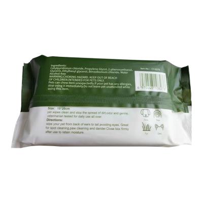 China Private Label Nonwoven Soft Sensitive Safety Dog Pet Cleaning Wet Cloths for sale