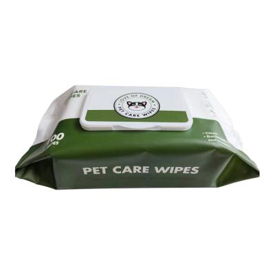 China OEM ODM Cute Nonwoven Soft Sensitive Disinfection Biodegradable Organic Pet Cleaning Wet Cloths Eco-Friendly for sale