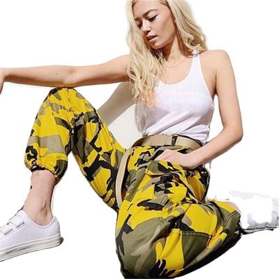 China 2022 Wholesale Anti-Wrinkle Custom Casual Women Camouflage Prints Denim Pants Loose Street Hip Hop Harem Cargo Pants for sale