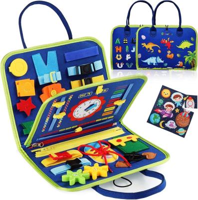 China Earlier Education Customize Toddlers Felt Busy Board Montessori Toys Educational Learning Sensory Toys My Preschool Fabric Busy Book For Babies for sale