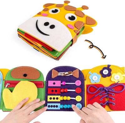 China Earlier Education OEM Early Learning Kids Felt Quiet Book Toy Sensory 3D Fabric Busy Book for sale