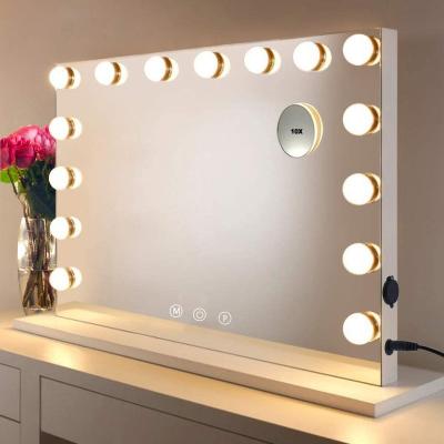 China Lighted Beauty Makeup Mirror 10 Led Bulbs Cosmetic Make Up Portable Luxury Mirror Travel Customs Lead Makeup Mirror for sale